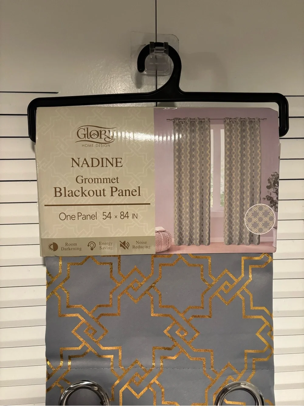 1 pair of GLO jeans Nadine Gold Geometric Grommet Blackout Panel - Gray & Gold